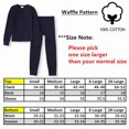 thumbnail image 5 of Men's Winter Waffle Knit Thermal Long Johns 100% Cotton Underwear Top Bottom 2 Pcs Set Navy, 5 of 5