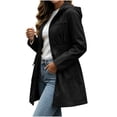 thumbnail image 5 of vdgthytj Rain Jacket Women Long Sleeve Full Zip Waterproof Elastic Waist Hooded Jackets Fall Outdoor Hiking Travel Outerwear with Pockets(XX-Large,Black), 5 of 8