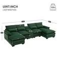 thumbnail image 3 of Harper & Bright Designs Sectional Sofa with Console and Cup Holders, Modern U Shaped Sofa Couch Sets with 2 Chaise Lounge, 4-seat Chenille Cloud Couch with USB Ports for Living Room, 123" Green, 3 of 20