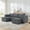 Gray + Foam + 3 Seat, variant on 94.1" Modular Couch, Comfy Sectional Couch for Living Room, Compressed Corduroy Sofa, Compact Modular Sectional, Space-Saving Efficient Design, Beige