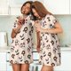thumbnail image 4 of Fotbe Panda Ice Creams Donuts Bata de Dormir para Mujer con Estampado, Camisón de Algodón de Manga Corta, Ropa de Dormir Casual, 4 of 6