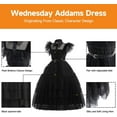 thumbnail image 2 of Wednesday Addams Robe pour Filles Wednesday Costumes Halloween Cosplay Costume Tenue de Fête avec Ceinture, 2 of 6