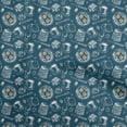 thumbnail image 1 of oneOone Velvet Teal Blue Fabric English Breakfast Sewing Craft Projects Fabric Prints By Yard 58 Inch Wide, 1 of 1