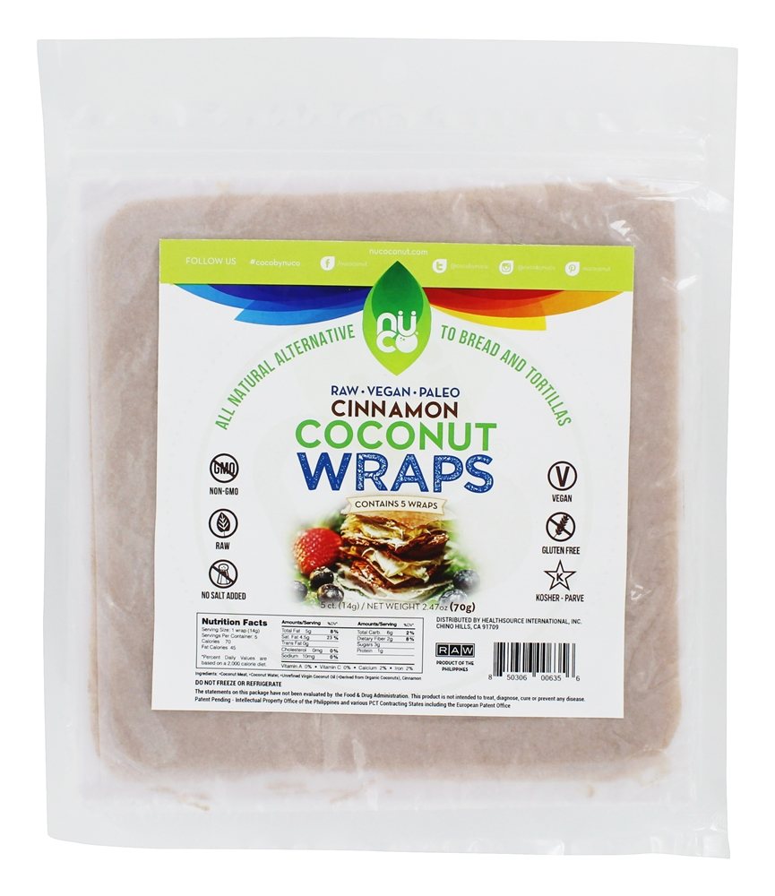 NUCO Coconut Wraps Cinnamon 5 Count