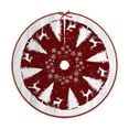 thumbnail image 5 of Classic Red Christmas Tree Skirt Decorative Cover with Holiday Elements for Home Party Festive Decor(Red-A), 5 of 6