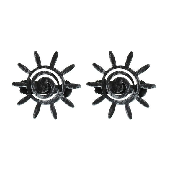 Evideco French Home Goods Curtain Holdbacks Set of 2 Metal Curtain Tiebacks – Helios Sun Design – Elegant Decorative Clips for Drapes and Curtains – Black/Silver