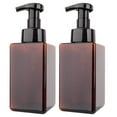 thumbnail image 2 of 2 Pack Amber Foaming Soap Dispenser 450ml, Refillable Empty Plastic Pump Bottle for Bathroom, Kitchen & Lotion, 2 of 8