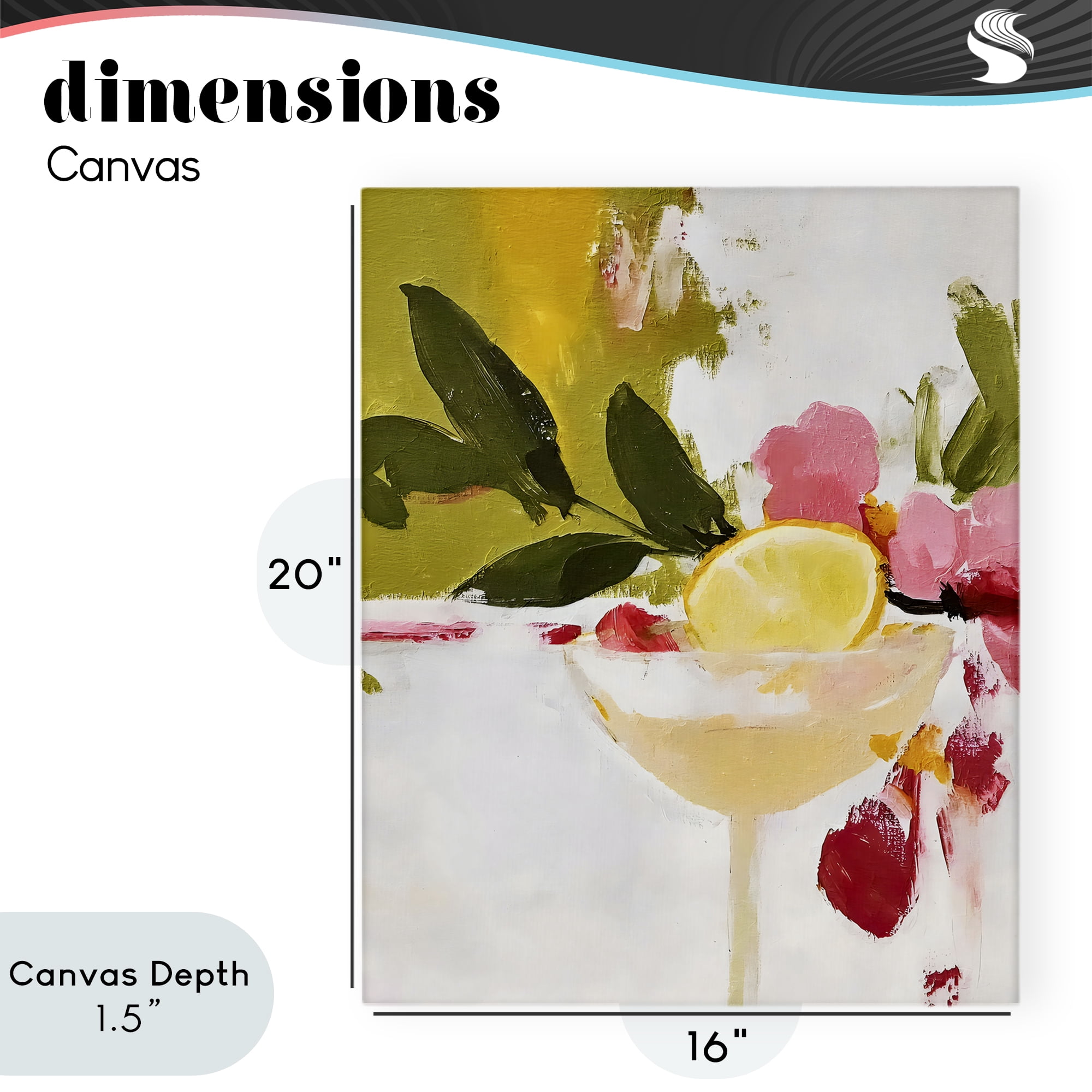Stupell Industries Red & Pink with Lemons Canvas Wall Art, design by Riley B