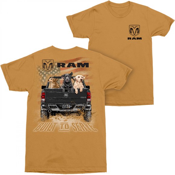 Dodge Ram Built to Serve Front and Back Print T-Shirt-XLarge