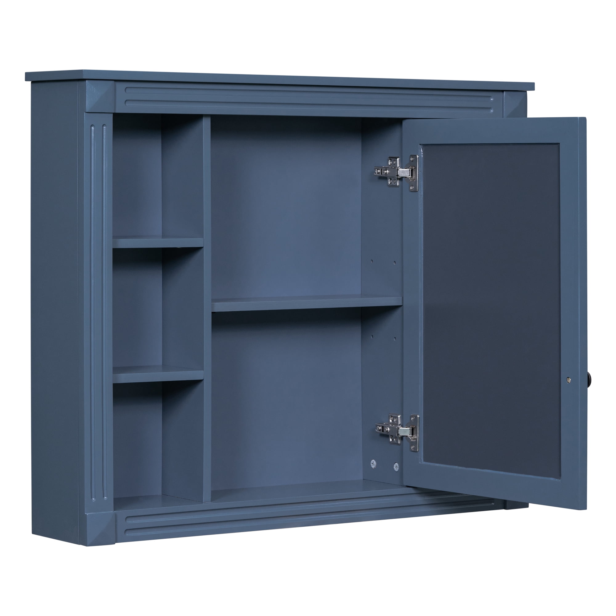 Aukfa Wall Mounted Bathroom Storage Cabinet,Medicine Cabinet with Mirror - Blue