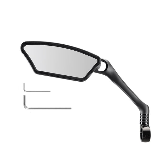 Eoozwa Handlebar Bike Mirror, Scratch Resistant Glass Lens, Ajustable and Rotatable Safe Rearview Bicycle Mirror