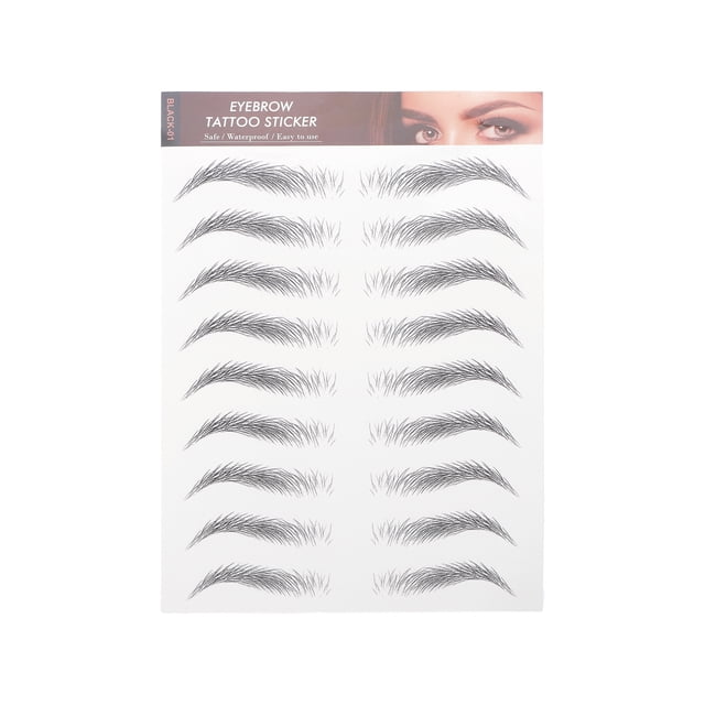 Unique Bargains Tatouage Simulation Sourcils pour Femmes 1 Pce Crochet de Queue, Noir