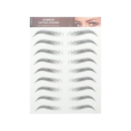 Unique Bargains Simulation Eyebrow Tattoo for Women 1 Pc Tail Hook,Black