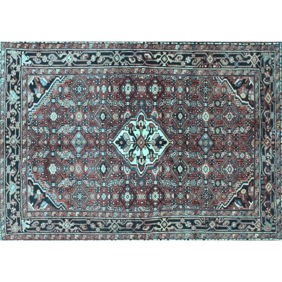 Ahgly Company Indoor Rectangle Persian Light Blue Traditional Area Rugs, 5' x 7'