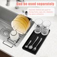 thumbnail image 5 of Grusce Sink Dish Drying Rack with Drip Tray Stretchable Dish Drainer Rack 12 Slot Dish Drainer Drying Rack Metal Dish Rack Drainer Multifunctional Kitchen Dish Rack for Dish Plate, 5 of 5