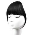 thumbnail image 4 of Korikoli Clip in Bangs 100% Remy Human Hair Extensions Clip on Fringe Air Bangs with Nice Net Natural Flat Neat Bangs with Temples One Piece Hairpiece Straight Natural Black for Women, 4 of 6
