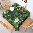 thumbnail image 2 of 60x60in(152x152cm) Square Tablecloth, Waterproof Polyester Table Cover, Wrinkle Resistant & Washable Fabric for Dining, Kitchen, Picnic, Tropical Leaf Print, 2 of 6