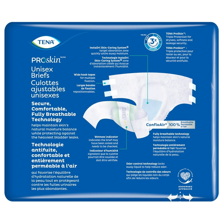 TENA ProSkin Unisex Adult Diapers, Maximum Absorbency, XL