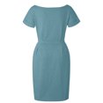 thumbnail image 1 of B91xZ Womens 2024 Robes Décontractée Manches Courtes V Cou Robe de Tunique Fluide, Bleu Ciel M, 1 of 4