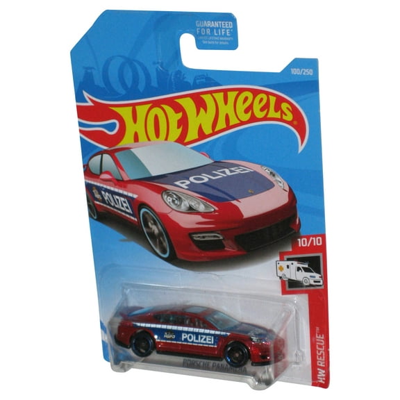 Hot Wheels HW Rescue 10/10 (2017) Porsche Panamera Red Toy Car 100/250