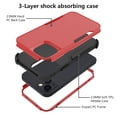 thumbnail image 3 of SaniMore for iPhone 14 Plus 3-Layer Shock Absorbing Case, Rugged PC Back & Flexible TPU Anti-Fingerprint Military Grade Shockproof Heavy Duty Protective Cover for iPhone 14 Plus, Red/Black, 3 of 5