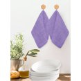thumbnail image 2 of Lavender Burlap Texture Kitchen Dish Towels for Drying Dishes Set of 2, Farmhouse Vintage Lavender Waffle Weave Microfiber Hand Tea Bathroom Towels Quick Dry & Absorbent Towel 12x12, 2 of 7