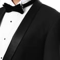 thumbnail image 5 of Ferrecci Men's Reno Black Slim Fit Shawl Collar Lapel 2 Piece Tuxedo Suit Set - Tux Blazer Jacket and Pants (42 Short), 5 of 7
