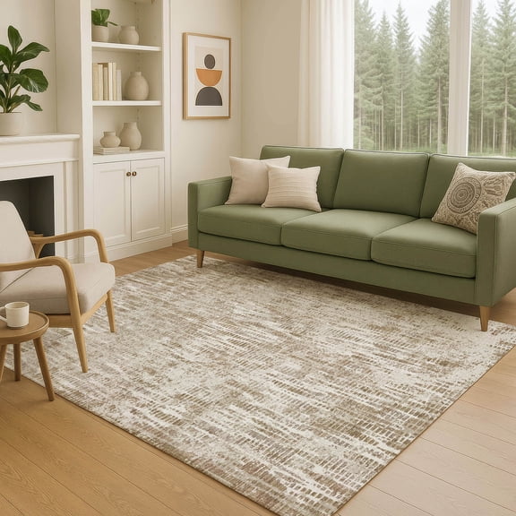 Addison Rugs Chantille Indoor/Outdoor Transitional Casual Beige Machine Washable Rectangle Rug, 10' x 14'