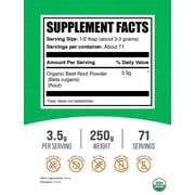 BulkSupplements Organic Beet Root Powder - Dietary Supplement, Vegan-Friendly, 250g (8.8 oz)