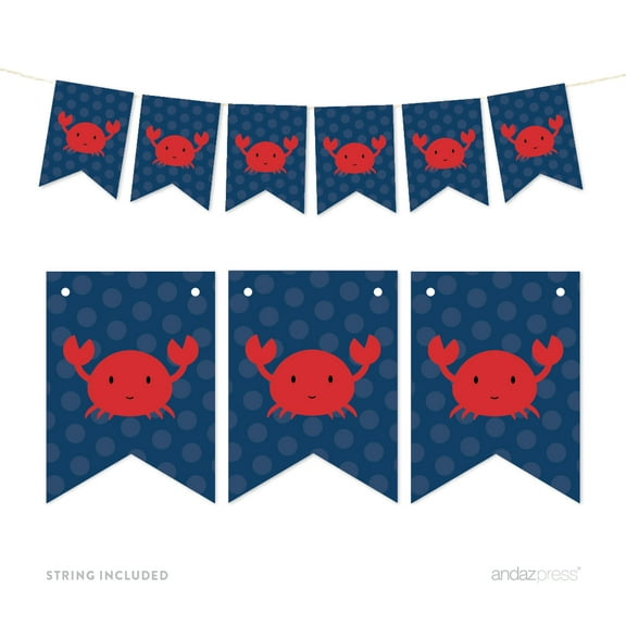 Pennant Party Banner Nautical Crab