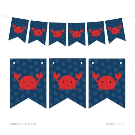 Pennant Party Banner Nautical Crab