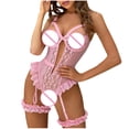 thumbnail image 1 of Women Intimates Lace Stitching Siold V Neck Intimates Sleepwear, 1 of 1