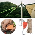 thumbnail image 4 of Pulley Ratchet Rope Hanger, Pulley Regulator Fast Locking Fixed Buckle Reflective Tent Wind Rope for Outdoor Backpacks Cam Hiking 4mm 4m Khaki, 4 of 10