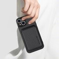 thumbnail image 4 of Cutyskin Carbon Fiber Texture PU Leather Case for iPhone 13 mini, with Detachable Card Holder, Compatible Magsafe Charging, Ultra Thin Design Shockproof Phone Case for iPhone 13 mini, Black, 4 of 12