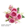 thumbnail image 3 of JHyouerji Faux Peony Rose Artificial Flower Bouquet 13x2 Inch Rose Purple Plastic Floral Stem for Wedding Table Home Vase Decor, 3 of 7