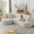 thumbnail image 3 of MAYEERTY Corduroy Curved L-Shape Oversized Sectional Sofa, Minimalist Luxury Sleeper Couch for Apartments, 121"W x 66"D x 35"H, 3 of 9
