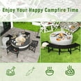 thumbnail image 6 of Metal Curved Fire Pit Bench Set of 4, Outdoor Fire Pit Seating, Steel Backless Outside Bench for Garden, Patio, Porch, Backyard, Plant Stand, Heavy Duty Plant Holder, Style 2, Black, 6 of 8