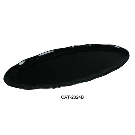 Catering-1 Oval Platter - Melamine, Black - 10 x 24 in. - Pack of 6