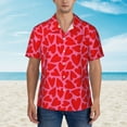 thumbnail image 2 of Sikiie Love Heart Print Men's Hawaiian Shirt, Summer Beach Button Pocket Short Sleeve T-Shirt,3X-Large, 2 of 7
