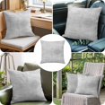 thumbnail image 3 of Throw Pillow Covers 16x16 Inch, Slate Gray Decorative Pillow Cases for Couch Sofa Bed, Vintage Solid Color Modern Minimalist Distressed Cotton Linen Square Home Decor Pillowcases with Hidden Zipper, 3 of 5