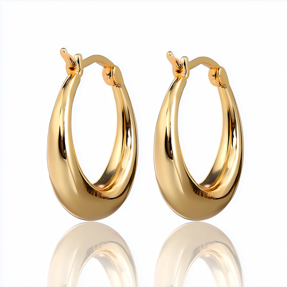 Amy & Annette 14K Gold Graduated Hoop Huggie Earrings photo 5