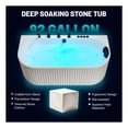 thumbnail image 6 of Stone Belle 67 in. Flatbottom Freestanding Whirlpool and Air Bathtub with Center Drain and Faucet in White and Black, 6 of 11