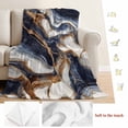 thumbnail image 5 of Navy Blue Minimalist Art Blanket Soft Cozy Warm Throw Blanket for Couch, Plush Fuzzy Flannel Fleece Blankets for Sofa, Modern Impressionist Style Bed Blankets Lightweight Gifts for Women, 32"x48", 5 of 9
