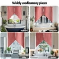 thumbnail image 5 of Swag Curtains Valances for Windows, Red White Vintage Striped Short Kitchen Window Curtains Over Sink, Abstarct Modern Geometric Art Cafe Curtains Panel Set Of 2,Rod Pocket, 45 Inches Length, 5 of 8