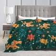 thumbnail image 5 of ZNDUO Lightweight Microfiber Bed Blanket, Vintage Christmas Deer Green Pattern Super Soft Flannel Cozy Throw Blankets, 40"x30", 5 of 8