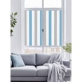 thumbnail image 4 of Non-Adhesive Static Cling Window Tint, Blue Grey Stripe Window Privacy Film Frosted, Modern Farmhouse Vertical Striped Insulated Windows Frosted Films for Living room, 35.4 x 78.7 Inches, 4 of 9