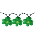 thumbnail image 2 of Set of 10 St Patrick's Day Irish Shamrock Holiday Lights - Green Wire, 2 of 3