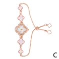 thumbnail image 1 of Reloj de estudiante con trébol de cuatro hojas, estilo universitario, esfera pequeña, decoración, pulsera de tirador sencillo., 1 of 7