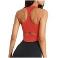 thumbnail image 3 of qolati Ribbed Workout Tank Tops for Women with Built in Bra Tight Racerback Scoop Neck Athletic Crop Top Stretchy Seamless Sleeveless Yoga Vest T-Shirts, 3 of 6