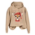thumbnail image 4 of Fiaer Christmas Hoodie for Women Cute Reindeer Graphic Hooded Sweatshirts Long Sleeve Plus Size Fashion Comfort Tops Khaki S, 4 of 4